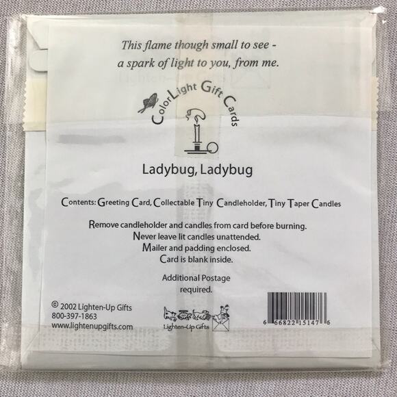 Greeting Cards 4 Set Lady Bug Candle Holders with Tiny Candles - Picture 5 of 9